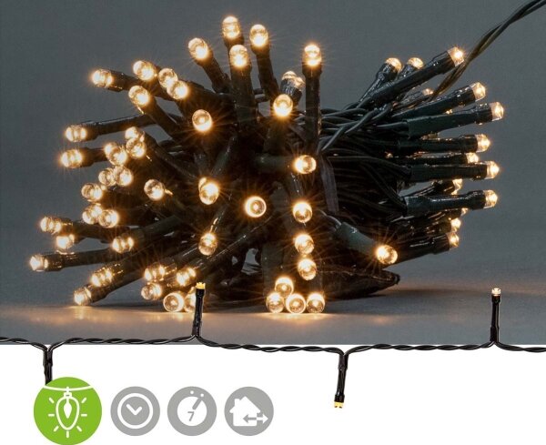 Nedis CLBO48 - Ghirlandă LED 48xLED/7 funcții/3xAA 4,1m IP44 alb cald
