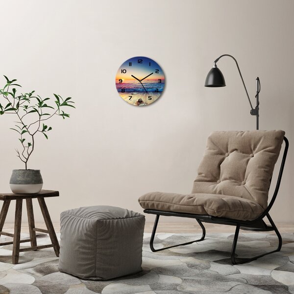 Ceas de sticlă pe perete rotund Sunrise mare