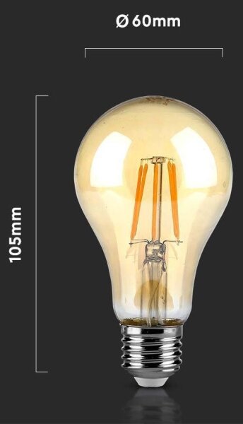 Bec LED FILAMENT AMBER A67 E27/10W/230V 2200K