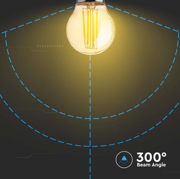 Bec LED FILAMENT AMBER G45 E27/4W/230V 2200K