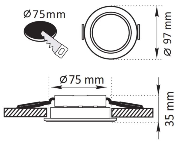 Corp de iluminat LED încastrat ZOE LED/4,8W/230V negru