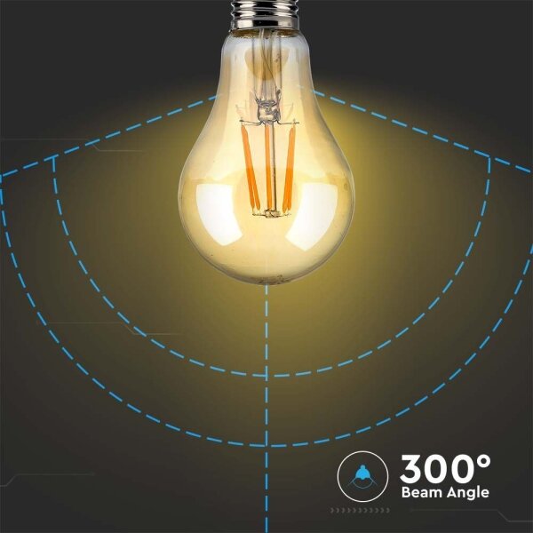 Bec LED FILAMENT AMBER A67 E27/10W/230V 2200K