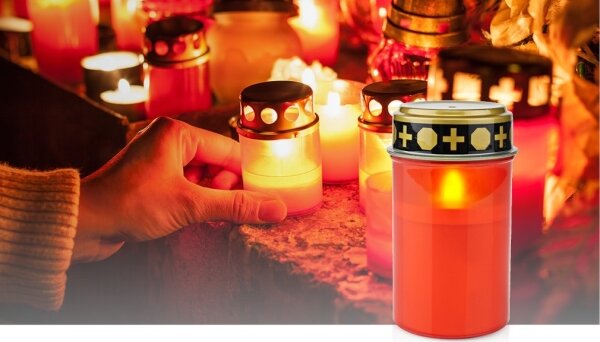 Nedis GRLT1 - Lumânare LED pentru cimitir, LED/2xAA, IP44