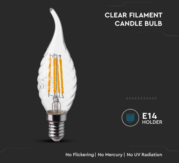 Bec LED FILAMENT E14/4W/230V 4000K