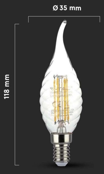 Bec LED FILAMENT E14/4W/230V 3000K