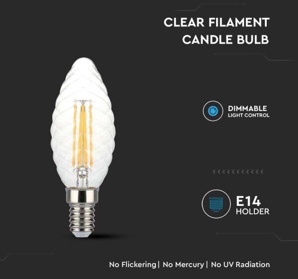 Bec LED dimabil FILAMENT E14/4W/230V 3000K