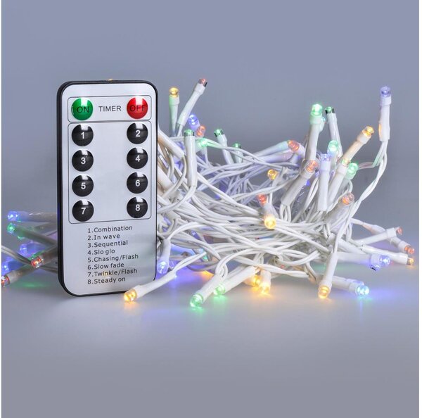 Instalație LED de Crăciun de exterior 120xLED/8 funcții 9,5m IP44 multicolor + telecomandă
