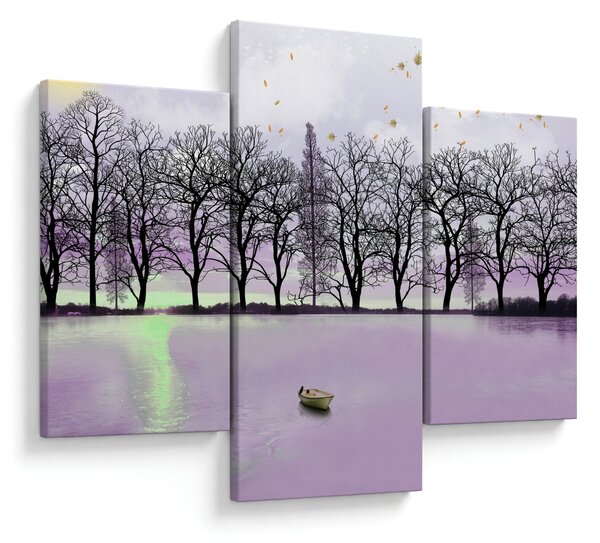Tablou - Barcă pe lac (90x60 cm)