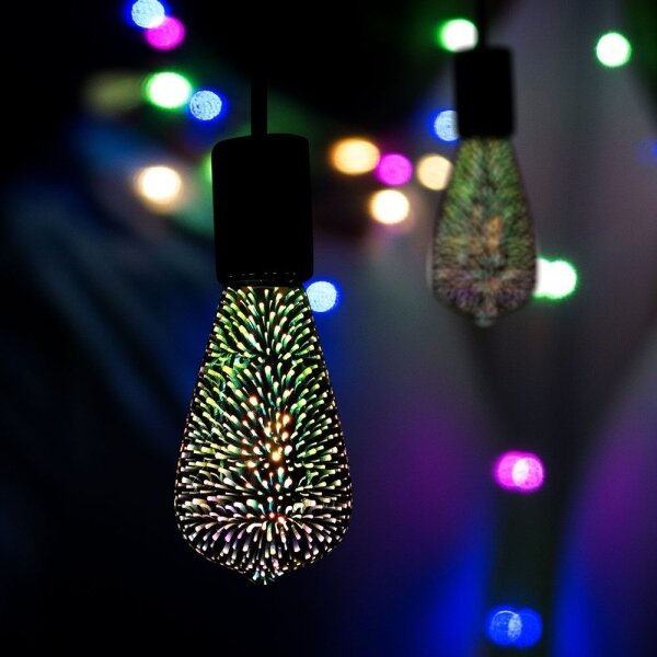 Bec LED 3D decorativă FILAMENT ST64 E27/3W/230V 3000K