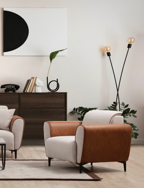 Atelier Del Sofa, Fotoliu Ayaz bej-maro 100/85/85 cm