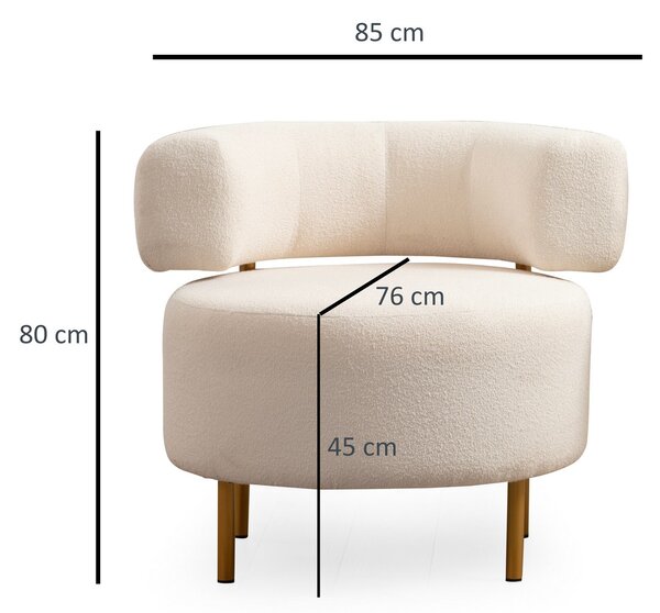 Atelier Del Sofa, Fotoliu Aras alb 76/85/80 cm