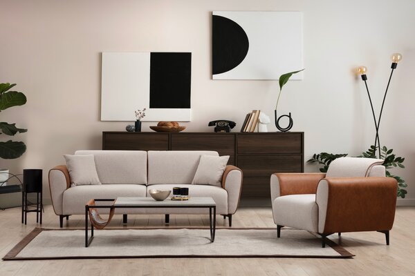 Atelier Del Sofa, Fotoliu Ayaz bej-maro 100/85/85 cm