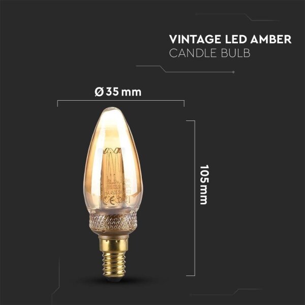 Bec LED FILAMENT E14/2W/230V 1800K Art Edition