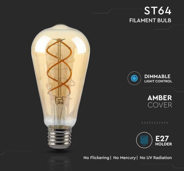 Bec LED dimabil FILAMENT ST64 E27/4,8W/230V 1800K