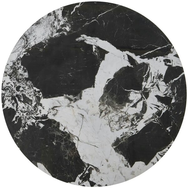 Set 2 masute ALEXANDRA, negru, ceramica/metal, 70x47/50x41 cm