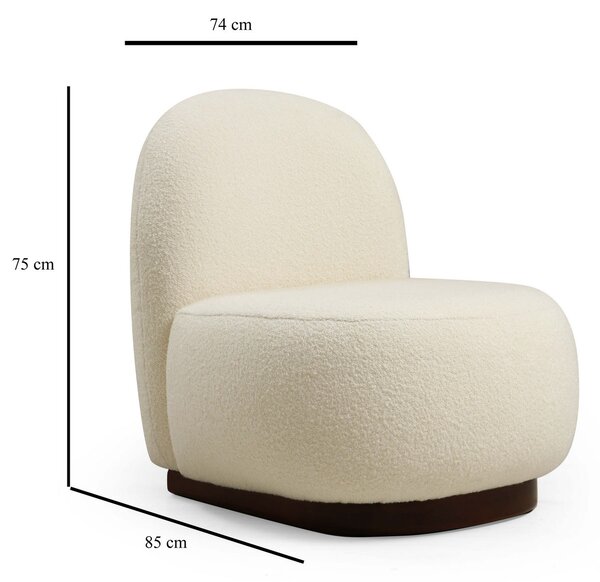 Atelier Del Sofa, Fotoliu Zok alb 74/85/75 cm