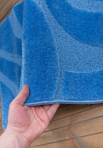 Set 2 Covorase antiderapante de baie, Symphony 2509, Bleu 50 x 80 / 40 x 50
