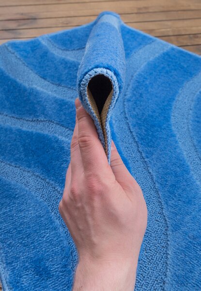 Set 2 Covorase antiderapante de baie, Symphony 2509, Bleu 50 x 80 / 40 x 50