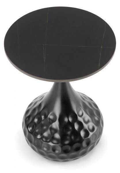 Masuta VERDE, negru, ceramica/metal, 40x40x52 cm