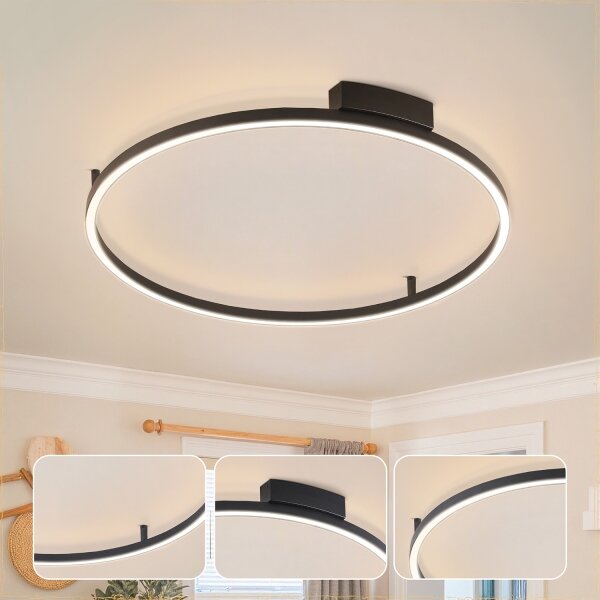 Brilagi - Corp de iluminat LED dimabil PORTOFINO LED/60W/230V diam. 80 cm negru + telecomandă