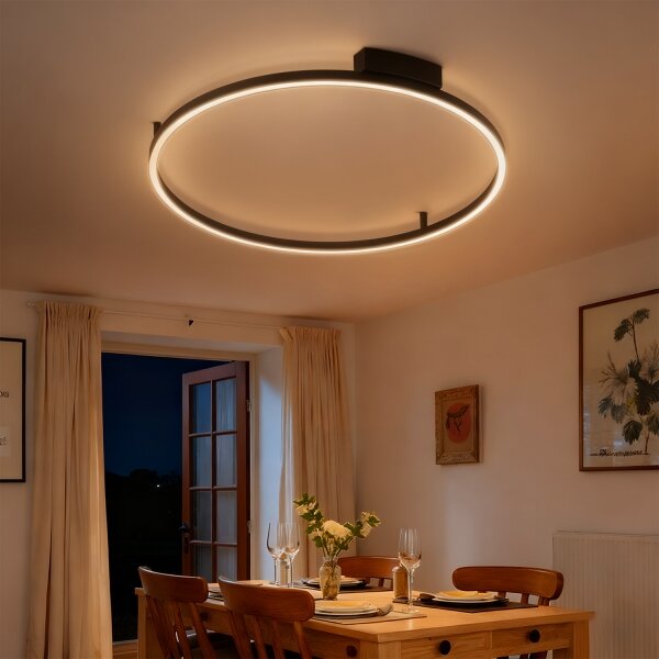 Brilagi - Corp de iluminat LED dimabil PORTOFINO LED/60W/230V diam. 80 cm negru + telecomandă