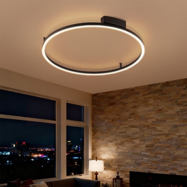 Brilagi - Corp de iluminat LED dimabil PORTOFINO LED/60W/230V diam. 80 cm negru + telecomandă