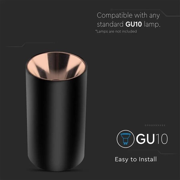 Spot LED 1xGU10/35W/230V negru/aur roz