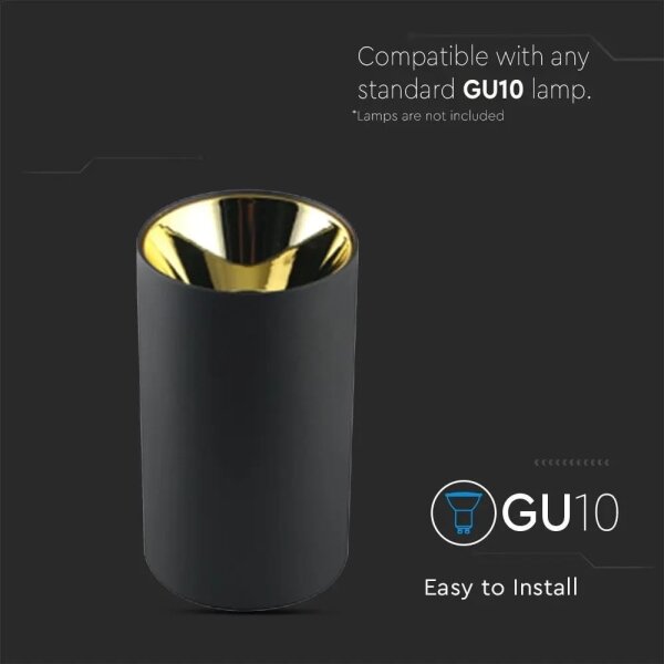 Spot LED 1xGU10/35W/230V negru/auriu