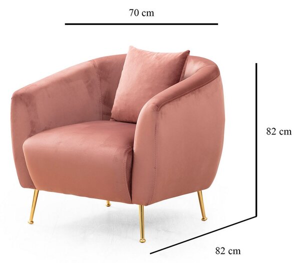 Atelier Del Sofa, Fotoliu Bugra roz 70/82/82 cm