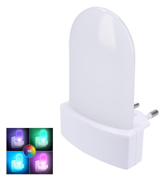 Solight WL910 - Lumină LED RGB cu senzor, pentru priză, 0,5W, 230V