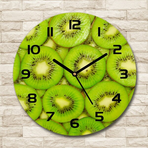 Ceas perete din sticlă rotund kiwi