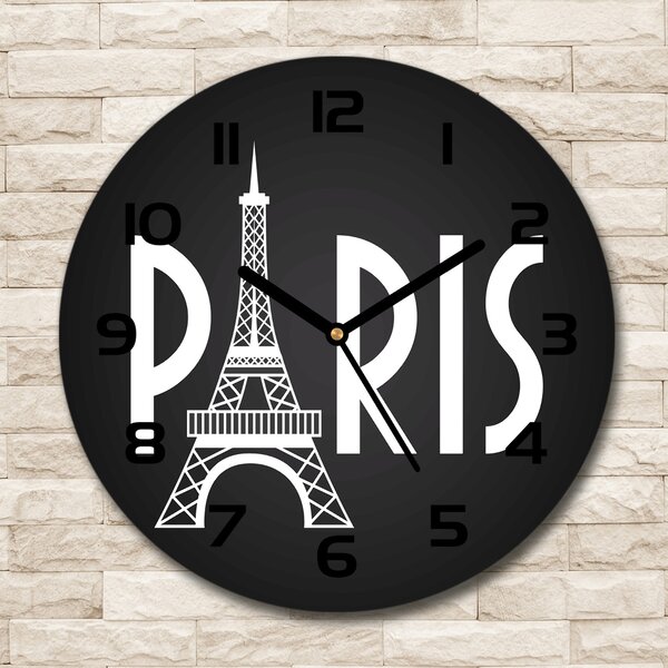 Ceas rotund de perete din sticlă Paris