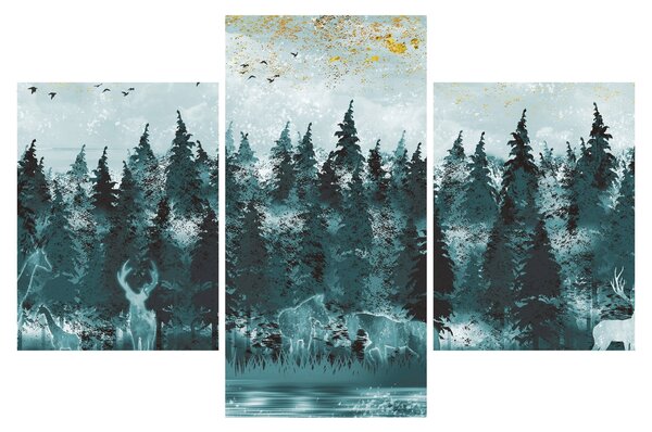 Tablou - Animale din pădure (90x60 cm)