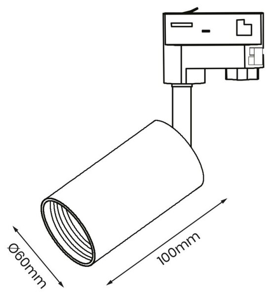 Spot pentru sistem pe șină trifazic PIPE 1xGU10/25W/230V alb