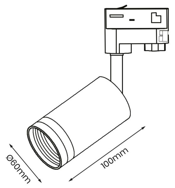 Spot pentru sistem pe șină trifazic PIPE 1xGU10/25W/230V alb