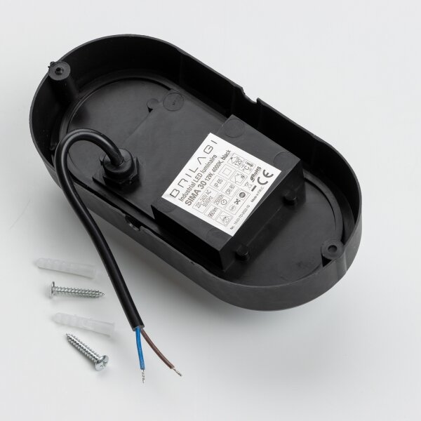 Brilagi - Plafonieră industrială LED SIMA LED/12W/230V IP65 negru