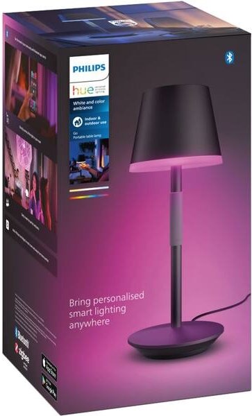 Philips Hue GO lampă LED RGBW, dimabilă, touch, 6,2W, 230V, 2000-6500K, IP54