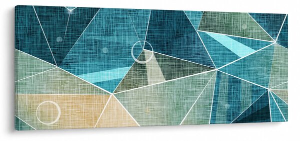 Tablou - Abstract turcoaz (120x50 cm)