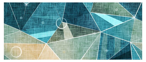 Tablou - Abstract turcoaz (120x50 cm)