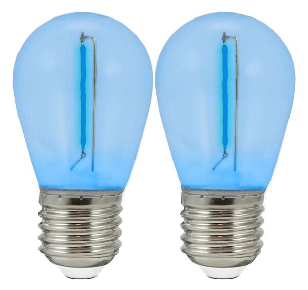 SET 2x LED Bec PARTY E27/0,3W/36V albastru