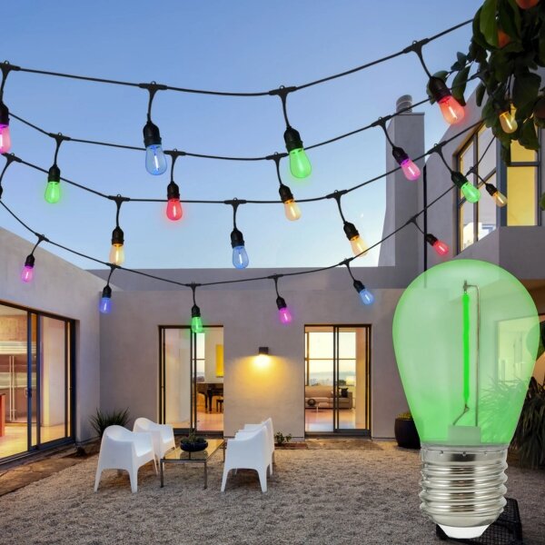 SET 2x LED Bec PARTY E27/0,3W/36V verde