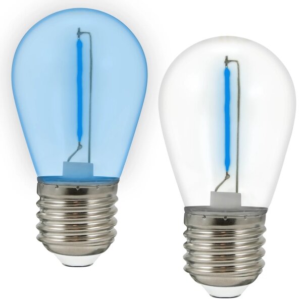 SET 2x LED Bec PARTY E27/0,3W/36V albastru