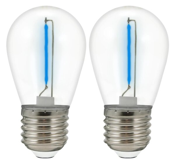 SET 2x LED Bec PARTY E27/0,3W/36V albastru