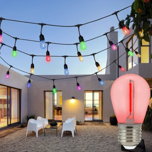 SET 2x LED Bec PARTY E27/0,3W/36V roșu