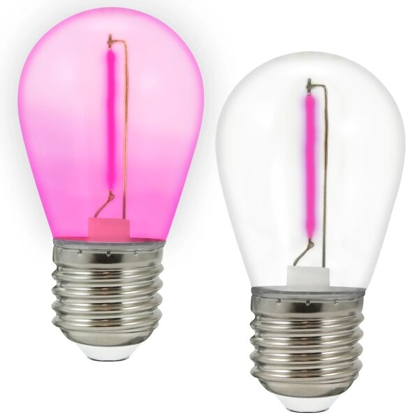 SET 2x LED Bec PARTY E27/0,3W/36V violet