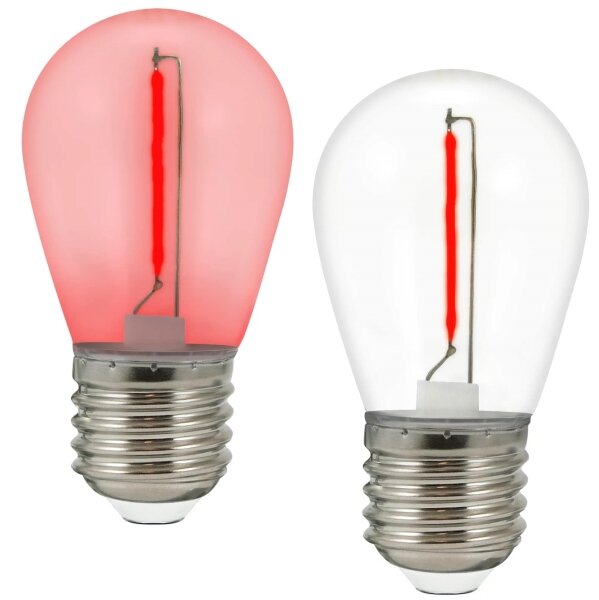SET 2x LED Bec PARTY E27/0,3W/36V roșu