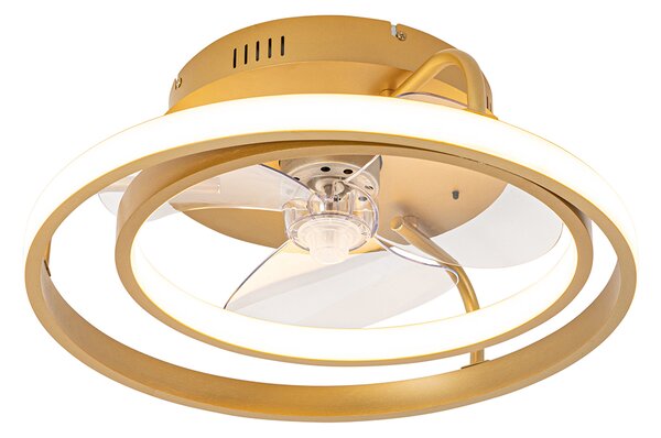 Ventilator de tavan auriu 46,5 cm, inclusiv LED cu telecomandă - Kees