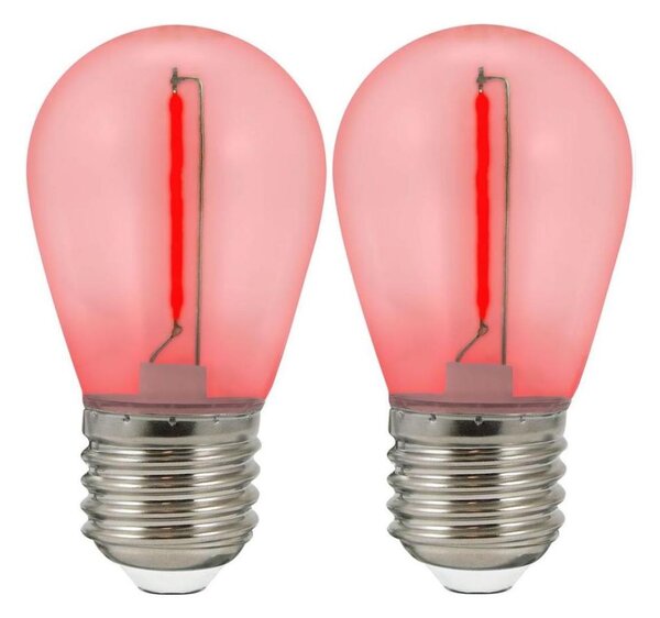 SET 2x LED Bec PARTY E27/0,3W/36V roșu