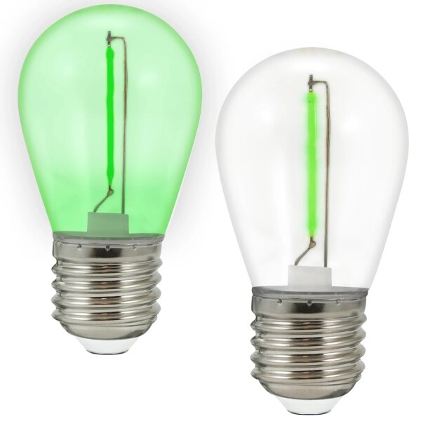 SET 2x LED Bec PARTY E27/0,3W/36V verde