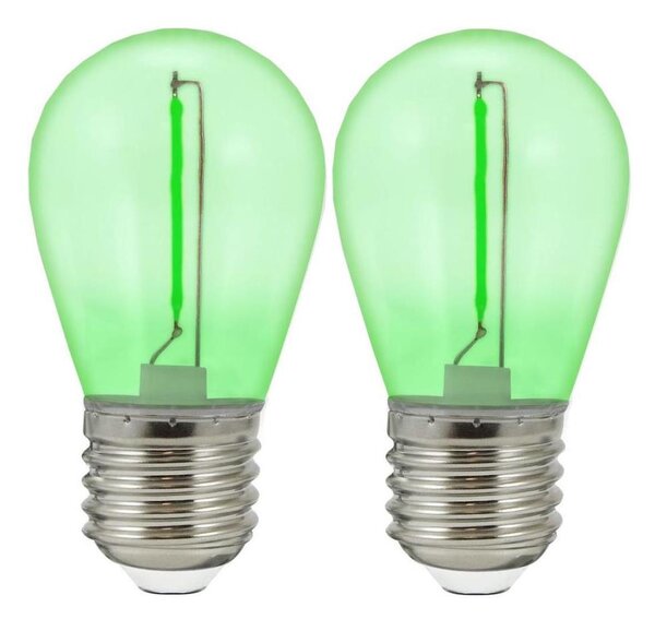 SET 2x LED Bec PARTY E27/0,3W/36V verde